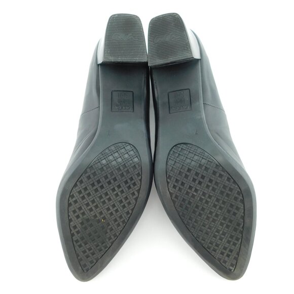 ARA HIGH SOFT Black Leather Block Heel Pumps 7UK / 9.5US - Picture 7 of 9